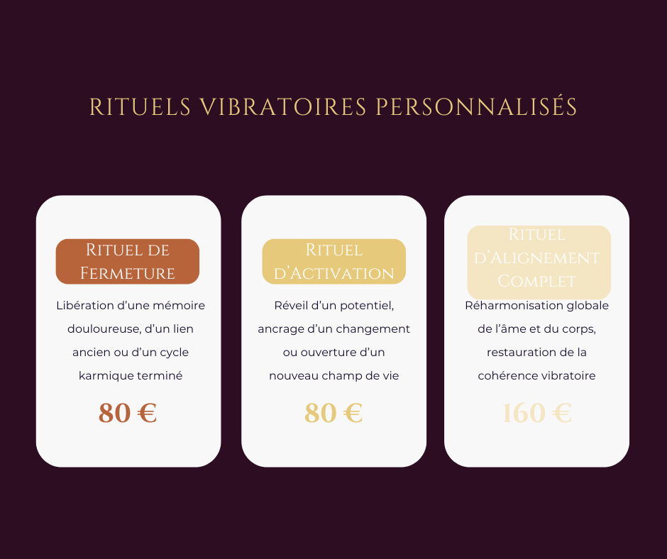 Tarifs — Rituels Vibratoires Personnalisés